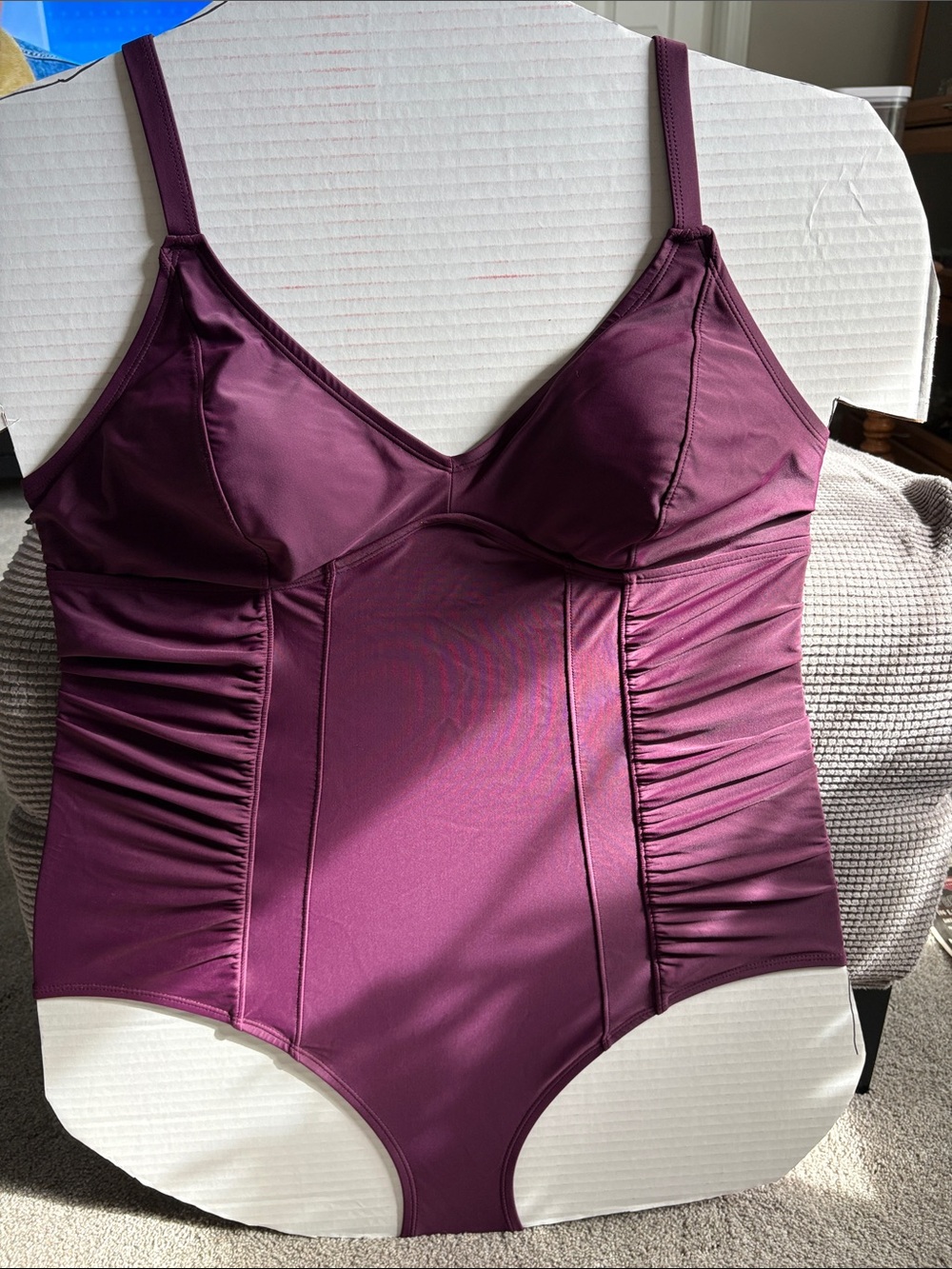 Plum Ruched One-Piece Swimsuit